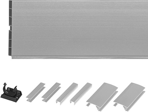 HOLZBRINK 150cm Sockelblende Sockelleiste für Einbauküche 100mm Höhe ALUMINIUM Satin - HBK10