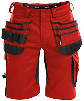 Dassy Unisex arbetsbyxor, Röd / svart, 58