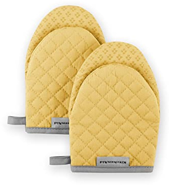 KitchenAid Asteroid Mini Oven Mitt Set, 5.5x8, Buttercup Yellow, 2 Piece