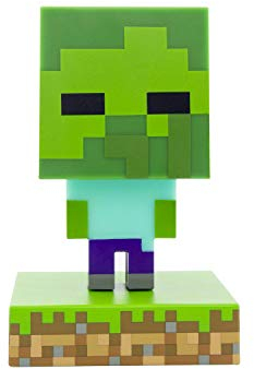 Minecraft Zombie Licht - Offiziell lizenziertes Merchandise, tragbares Nachtlicht & Gaming-Raum-Dekor für Kinder, Geschenk für Gamer, batteriebetrieben, Grün