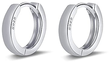 ALEXCRAFT Creolen Ohrringe Silber 925 Klein für Damen Herren Hypoallergen Huggie Silver Hoop Earrings