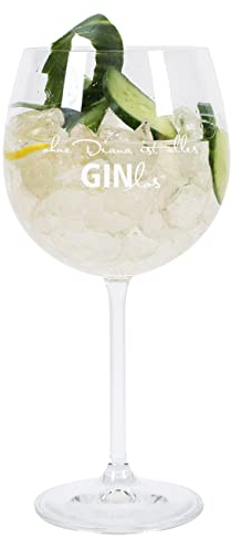 Herz & Heim® Ohne dich ist alles GINlos, graviertes Gin-Glas mit Name