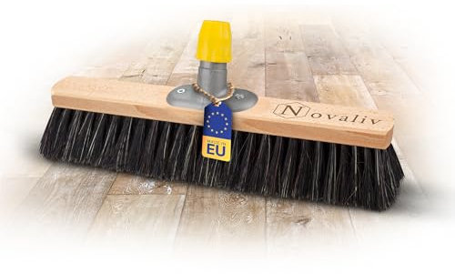 Novaliv Besenkopf Rosshaar Mischung 40 cm I Besen ohne Stiel weiche Borsten I Feinstaubbesen Großraumbesen Kehrbesen