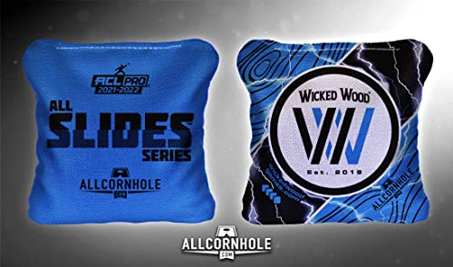 Wicked Wood Games Pro Bags - All-Slides Cornhole Bags - 1x4 - ACL Pro - *2023* Saison *(Blau) - Nach Offiziellen ACL Standards