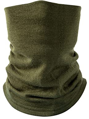 Villand Halswärmer aus 100% Merinowolle für Damen und Herren, doppellagiger, nahtloser Halswärmer für den Wintersport mit Geschenkbox (Armeegrün)