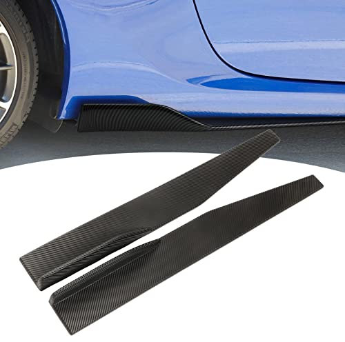 Universal-Karosserie-Styling-Seitenschweller, 2-teiliger Seitenschweller Winglet Carbon-Faser-Stil Auto-Seitenlippen-Winglets-Verlängerungsspoiler Seitenkästen und Verkleidungen