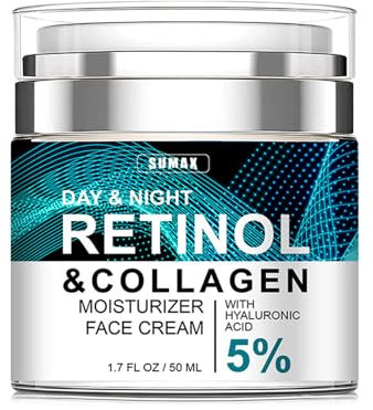 Crema per viso al retinolo, crema idratante per il viso con acido ialuronico 5% antirughe, linee sottili, lifting e rassodante 50 ml