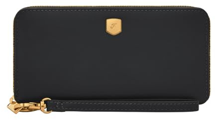 Fossil Damen Lennox Zip Continental Wallet für Frauen, Schwarz