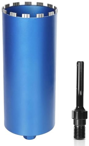 Corona de perforación de diamante para taladro con turbo, incluye SDS-max, 1 1/4 pulgadas, diámetro de 162 mm, longitud total 460 mm, broca de diamante en seco y húmedo