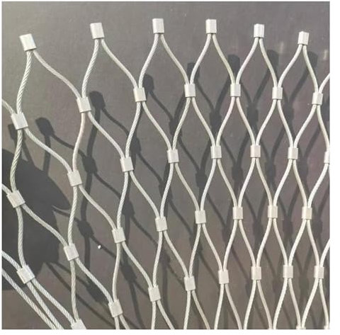 Wzmazingly Maschendrahtzaun Höhe 0,5m/0,6m/0,8m/1m Flexibel Seilnetz Aus Edelstahl Garten Bauernhof Geflügelschutznetz Vogelhäuschen-Maschendraht(0.7x2m)