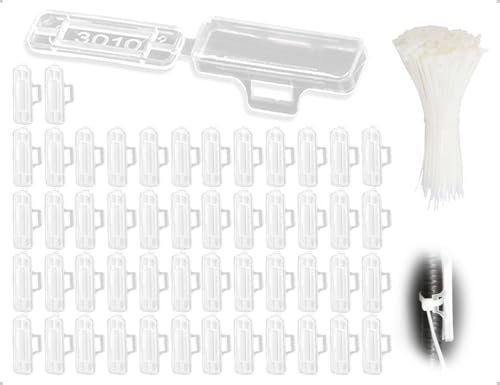 AOYEGIC 50 Stück Kabeletiketten,Wasserdichtes Kabel Beschriftung,Transparenter Kabelbeschriftung,Kabelmarkierer,kabelkennzeichnung mit Kabelbinder,für Kennzeichnung und Sortierung von Kabeln(30*10 mm)