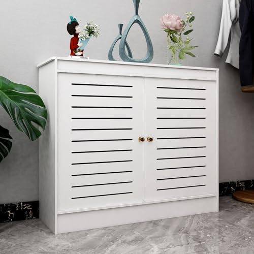 Cubierta Del Radiador, Blanco Lacado Revestimiento Protector, Protector Moderno de Calefacción, Estante de Almacenamiento, Para Apartamento Hogar Villas Hotel(100*90*25cm/39.4*35.4*9.84in)