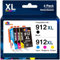 Clorisun 912XL wiederaufbereitet Multipack Kompatibel für HP 912 Druckerpatronen HP 912XL Multipack für HP OfficeJet Pro 8022 Patronen HP Officejet Pro 8020 8022 8024 8023 8025 8010 8012 8014(4pack)