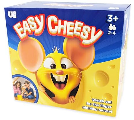 Easy Cheesy Mouse Hide and Seek Game, Ages 3+, 2-4 Players, Family Board Game, Yellow