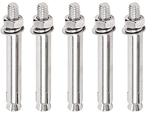 BPABDEITR Juego de 5 pernos de expansión de acero inoxidable de alta resistencia (M14×80 mm a M14×120 mm), con tuerca hexagonal y anclaje de manguito de expansión for una fijación segura.(M14x100mm)