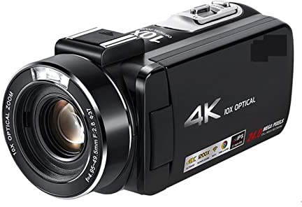 AUBEST Cámara de Video, Videocámara Videocámara Camcorder 4K Digital Vlogging Cámara Ac7 10x Zoom óptico Blogger filmando Profesional con micrófono(Standard)