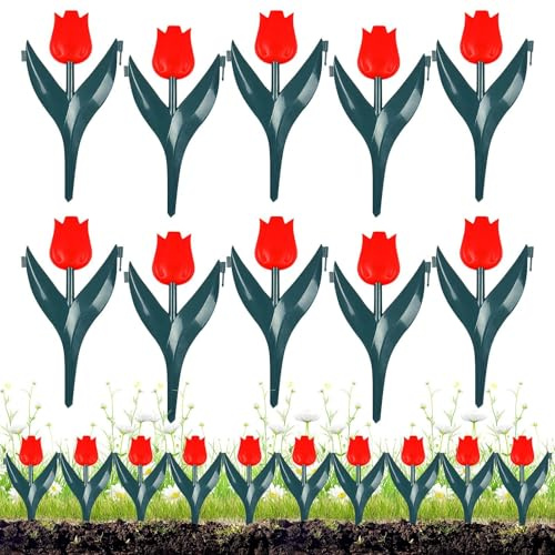 Cercado para Parterres - 10 Piezas Borde Decorativo de Jardín - Decoración Plantas Área Piscina Protección Mascotas Patio Delantero Trasero Elevado