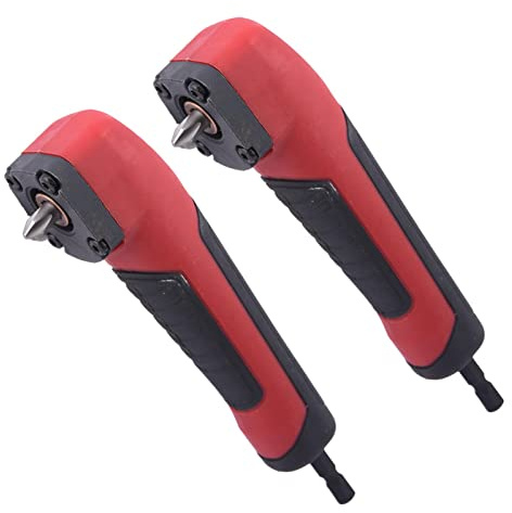 2Pcs Right Angle Drill Bit Corner Adapter, Right Angle Impact Driver for 18V Electric Screwdriver Repair 90 Degree Corner Device ABS Handle Electric Screwdriver Socket Holder Drill Attachment