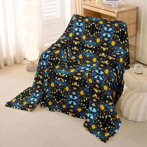 Outer Space Soft Sofa Cover Universe Solar System Couch Blanket Cat Proof Sofa Slipcovers, Cosmic Planet Couch Cushion Covers Educational Learning Galaxy Cat Scratch Furniture Protector 71x91