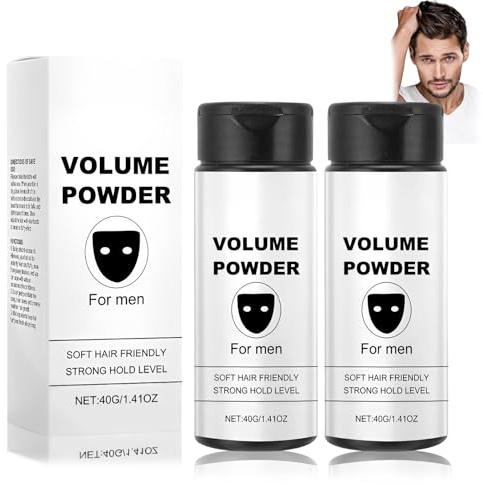 2 Piezas Polvos Texturizantes Pelo, Polvos Texturizantes Pelo Hombre Spray, Polvo Pelos Hombre, Ingredientes Naturales, Fijación Duradera, Aumenta el Volumen (2 * 40g)
