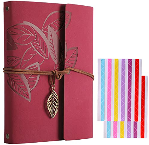 ZEEYUAN Fotoalbum Leder zum Selbstgestalten A5 Fotobuch zum Einkleben zur Hochzeit mit Fotoecken als Geschenk zum Valentinstag Geburtstag und Jahrestag für Partner Freunde