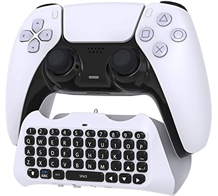 Controller Keyboard Keypad Compatible with PS5/PS5 Pro-Wireless Bluetooth Game Chatpad Keyboard, 47 Keys Keypad-Built-In Speaker &3.5mm Headset Audio Jack Compatible with DualSense Wireless Controller