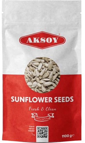 AKSOY Nuts Sunflower Seed Kernels Raw (No Shell) 1100gr | Delicious Antioxidant Rich Snack | Source of Protein, Fiber, Essential Vitamins & Minerals | Vegan (Packaging may vary)