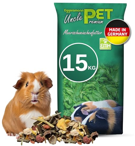 Eggersmann Uncle Pet 15 kg Meerschweinchen Futter - Premium Meerschweinchenfutter - Müsli für Meerschweinchen mit der natürlichen Kraft aus Kräutern, Gemüse und Obst (15 kg Sack)