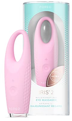 FOREO IRIS 2 Masajeador de ojos rejuvenecedor I Para hinchazón y ojeras I Corrector de ojeras I Dispositivo de drenaje linfático I Silicona ultrahigienica I Garantía de 2 años I Pearl Pink