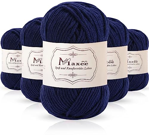 Maxee 250g(50gx5) Handstrickgarn Multicolor, Acryl Garn zum Stricken, Weicher Wolle zum Häkeln und Kunsthandwerk, Hand Knitting Garn zum Häkeln, Schals für Strickanfänger, Erfahrene Stricker