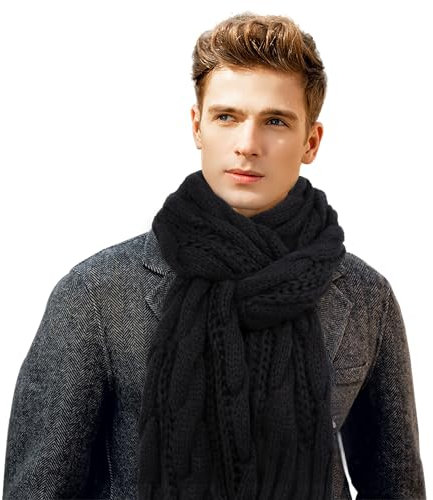 Chalier Fashion Schal Herren Winter Winterschal Strickschal Unisex Warmer Pure Farbe Schals Damen Winter Schal