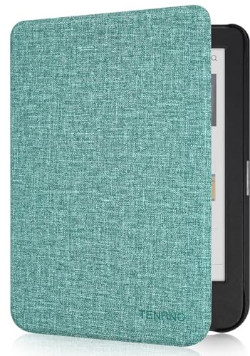 Tenano 6 Fodral till Kobo Clara Colour | BW | 2E, Tolino Shine Colour/Shine 5/4 - Tunt Skyddshölje med Automatisk Viloläge/Väckning - Mintgrön | Skyddsfodral med automatisk standby/väckarklocka, mintgrön