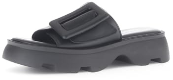 Gabor Damen Pantoletten, Frauen Slipper,Moderate Mehrweite (G),Wedge-Sohle,Schlupfschuhe,schluepfschuhe,schwarz (S.schwarz),37.5 EU / 4.5 UK
