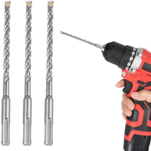 SDS Bohrer 6mm X 160mm Betonbohrer Steinbohrer, 3 Stück Steinbohrer 6mm, Betonbohrer 6mm mit 4 Hartmetall Schneiden, SDS Plus Bohrer 6mm, SDS Bohrer Lang, Bohrer SDS, Steinbohrer Lang