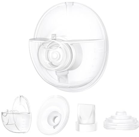 Un ensemble complet de gobelets collecteurs compatibles uniquement avec les accessoires de rechange pour tire-lait Momcozy M5, pièces complètes de tire-lait avec bride de 24 mm, collecteur, valves à