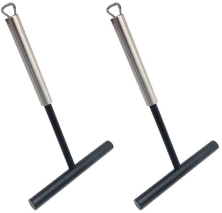 FELTECHELECTR 2 pezzi Spatole per Crepes in Acciaio Inox e Nylon Strumenti Professionali per Pancake da Cucina Pratiche e Resistenti per Uso Domestico