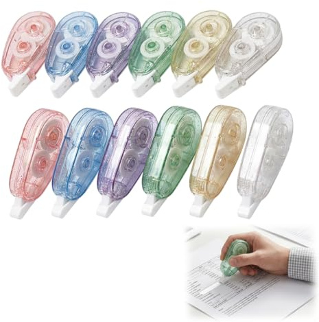 MKtoko 12 Pcs Correction Tape Rollers, White Out Tape for School and Office