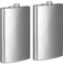 Relaxdays 2X Flachmann XXL aus Edelstahl, Riesen Flachmann mit 1800 ml Fassungsvolumen, klassisches Flachmann-Design, Silber
