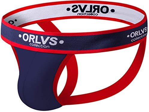 lclvld String Sexy pour Hommes sous-vêtements de Sport Respirant Cordons Jockstrap Strings Slips pour Sports et Loisirs,Bleu,M
