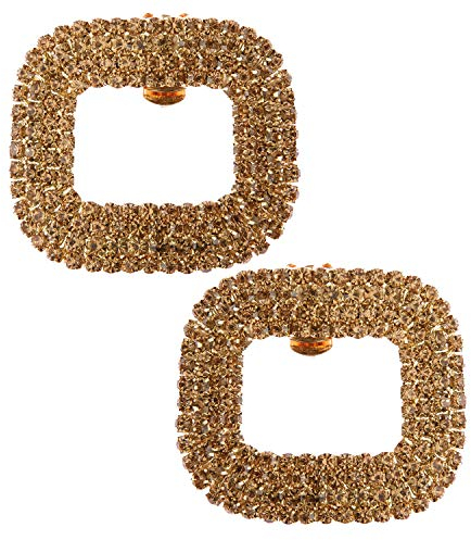 LOVE SHOES women pair of elegant golden crystal shoe clips jewel buckle shoe jewelry party shoes wedding shoes Insta Fashion stylish sparkling golden accessories