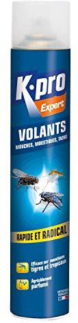 K.PRO EXPERT - Aérosol insectes volants - Effet rapide et radical - mouches, moustiques, taons - Agréablement parfumé - Efficace moustiques tigres et tropicaux - Entreprise Française - 750ml