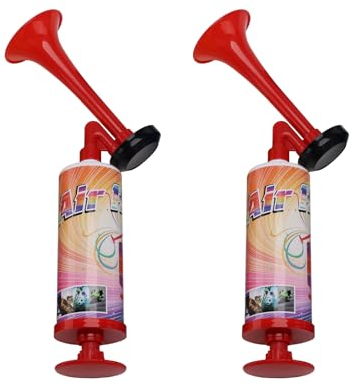 FARBIN Extrem laute Lufthorn Handpumpe Lufthorn Geräuschemacher für Kinder Geburtstagsparty, Fußballspiel Sportereignisse, Festival Feiern, Nebelwarnhörner Trump, 2pcs (Mini Handhorn 2pcs)