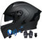 Letetexi Motorradhelm Klapphelm mit Bluetooth Motorrad Helm mit integriertem Bluetooth Integralhelm Anti-Fog-Doppelspiegel Vollvisierhelm ECE Genehmigt sturzhelm für Damen Herren S~XXL
