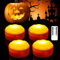 A.bigwhale LED Licht mit Fernbedienung, 4 Stück LED Jack-O-Lantern Lichter, Halloween Kürbis Lichter Lampe, Batteriebetriebene Flammenlose Kerzen, Nachtlicht, Teelichter, für Kürbis Halloween Deko