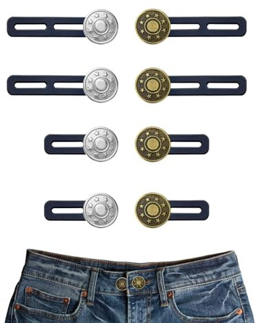 8Pcs Button Extenders for Trousers,Waistband Extenders for Women Men Pants Instant Pants Button Extender for Jeans Adjustable Waist Extenders No Sew Jeans Waist Extension