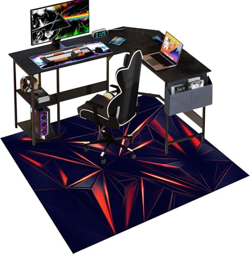 Tappetino per Sedia da Ufficio Gaming 80 x 120 cm, Tappeto Salvapavimento Antiscivolo, Ufficio Gaming Protettore del Pavimento, Tappeto per Sedia con Ruote, Tappetino Protettivo per Pavimenti Duri