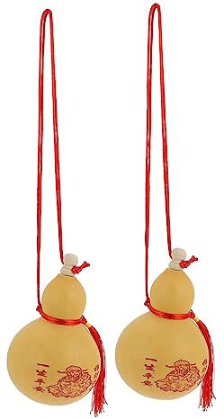 Cabilock 2pcs Gourd Pendant Calabash Ornaments Decorative Desktop Home Accessories for Liquor Filling