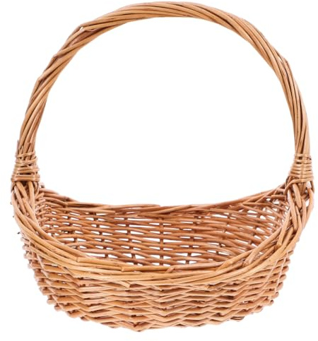 Abaodam Wicker Picnic Basket with Handles Willow Flower Girl Basket for Weddings Picnic Camping Toy Storage