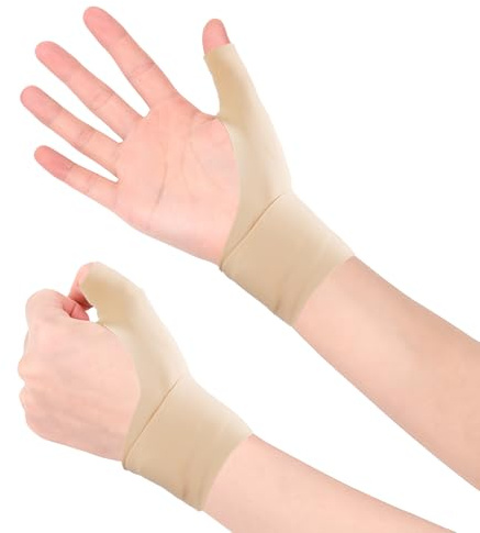 1 Paio Tutore Pollice Sinistro E Destro, Tutore Per Rizoartrosi Regolabile, Fascia Polso Traspirante Per Tendiniti, Artrosi, Sindrome Del Tunnel Carpale, Distorsioni E Sollievo Dal Dolore (Beige, M)