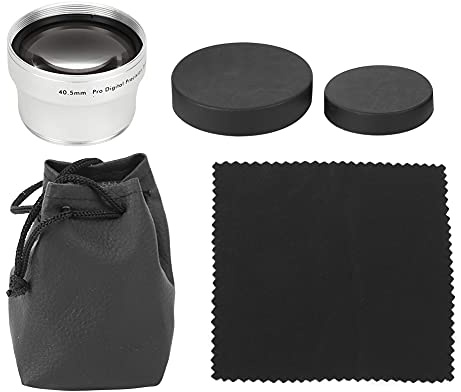 Lente d'ingrandimento in lega di alluminio nera 2X da 40,5 mm per fotocamera migliorata per osservazione della distanza, tuta per fotografia di paesaggi e ritratti